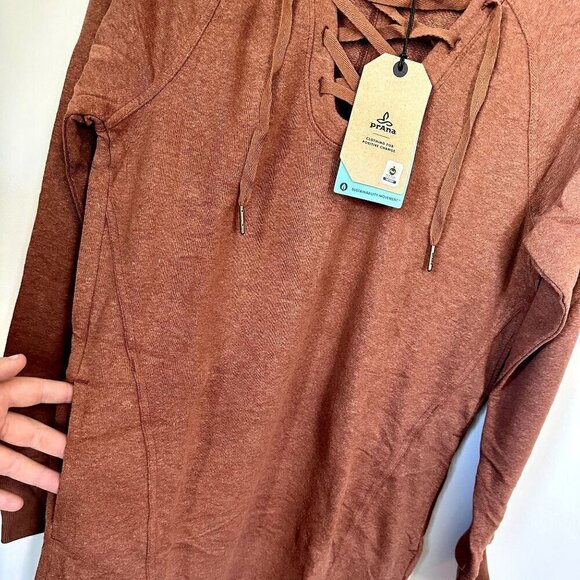 NWT Prana Cozy Up Terry Dress in Roux Heather - Size Extra Small - Picture 7 of 12